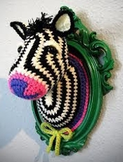 etsy ManafkaMina Crochet Zebra Head